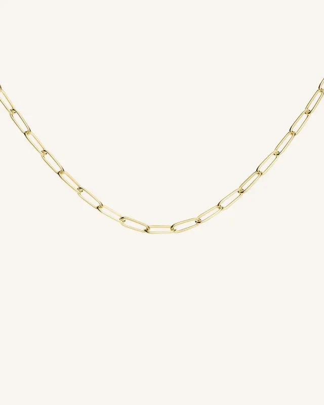 Rosefield Essentials Rectangular Chain Necklace halskjede gull