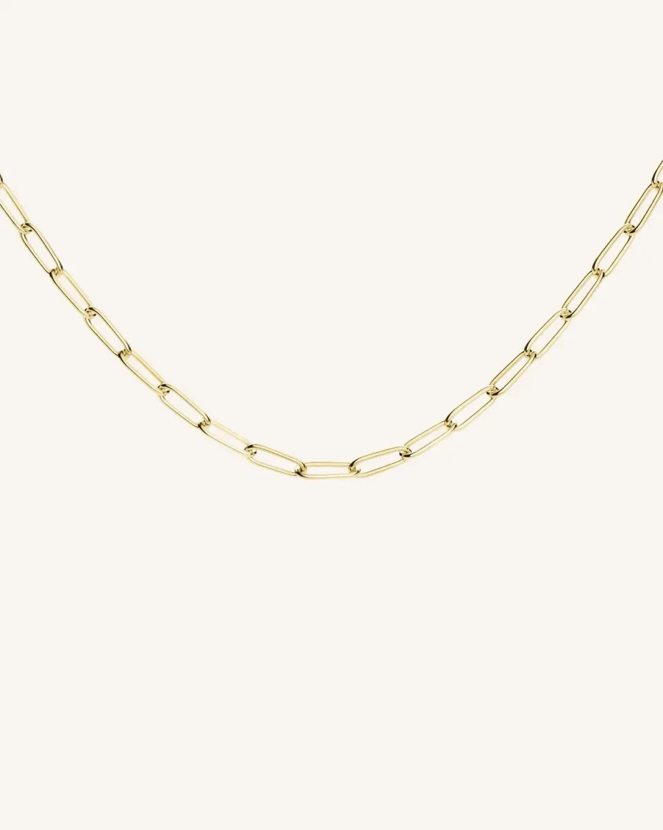 Rosefield Essentials Rectangular Chain Necklace halskjede gull