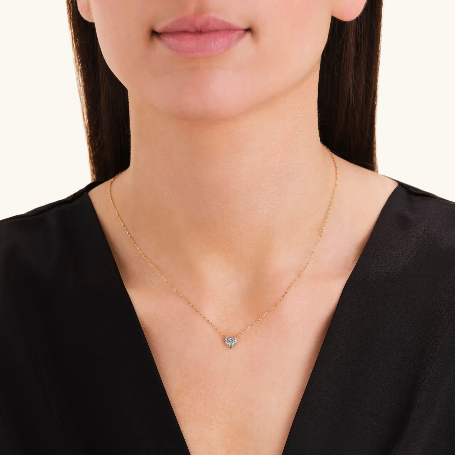 Rosefield Pavé Heart Necklace halskjede gull