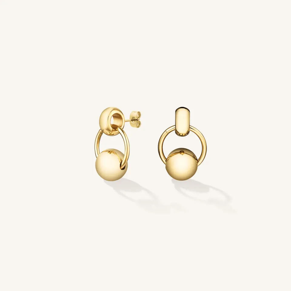 Rosefield Essentials Chunky Roll Hoops øredobber gull