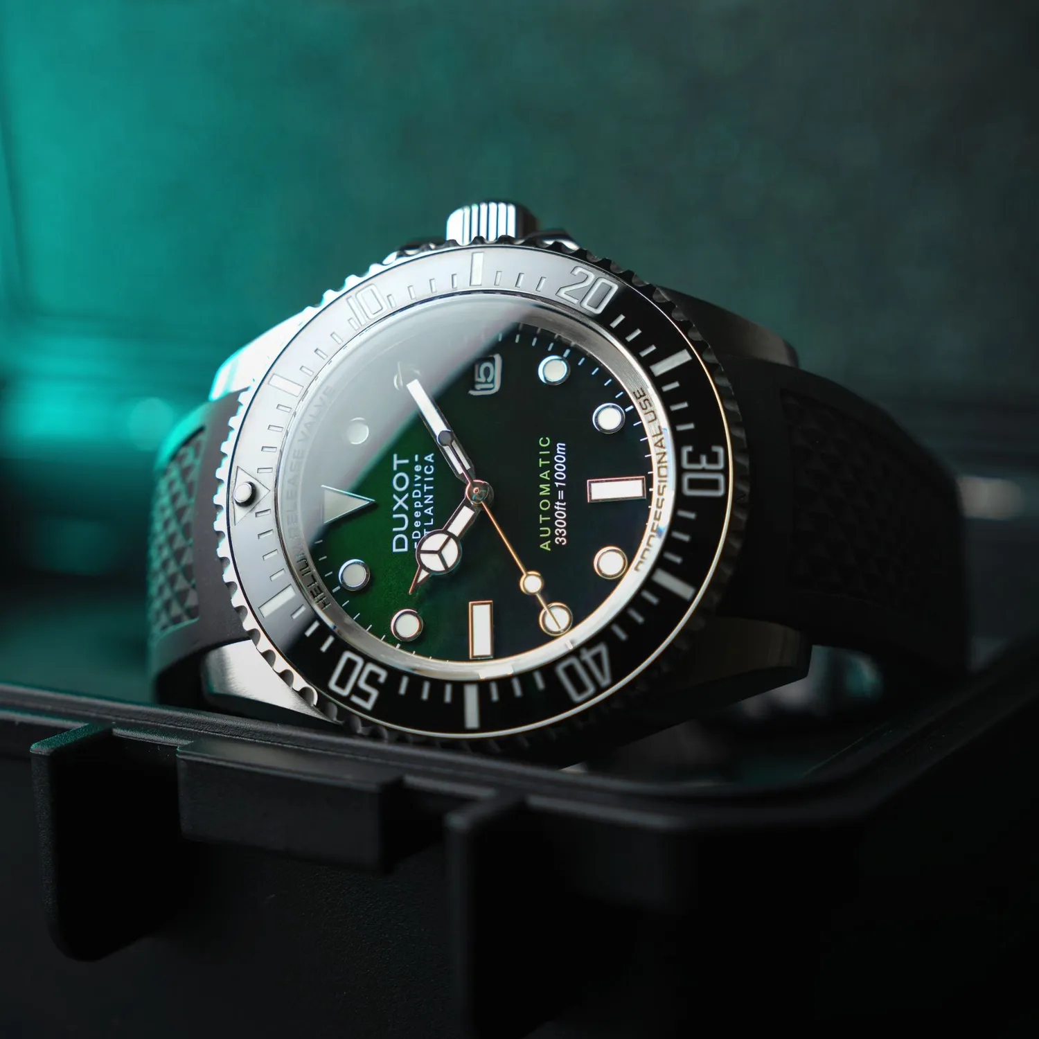 Duxot Atlantica Deep Dive Automatic dykkerklokke grønn 100 ATM