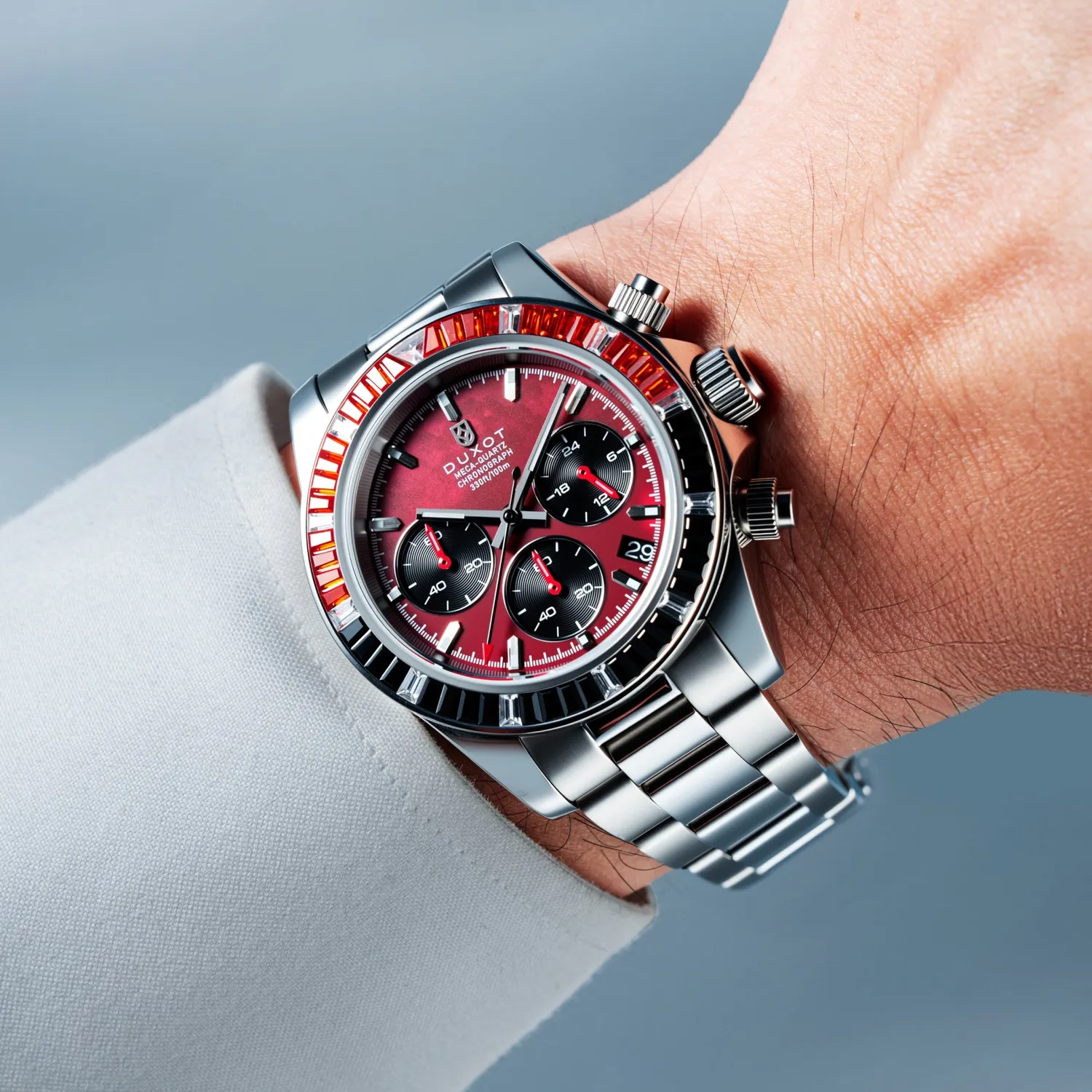 Duxot Accelero Pearl Red kronografklokke