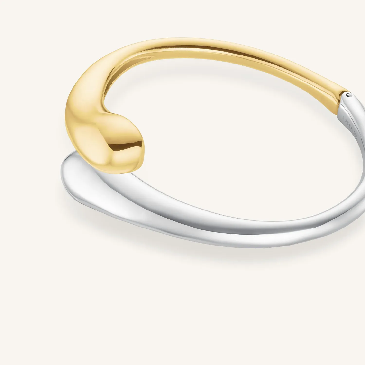 Rosefield Dome Contrarie Bangle armring sølv og gull 2,6 cm