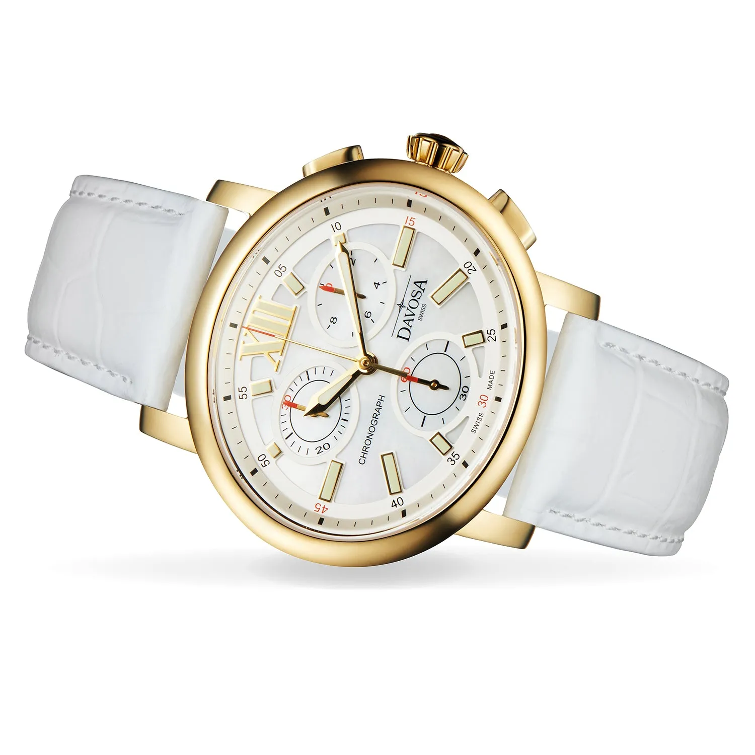 DAVOSA Oval Edition dameklokke quartz oval perlemor