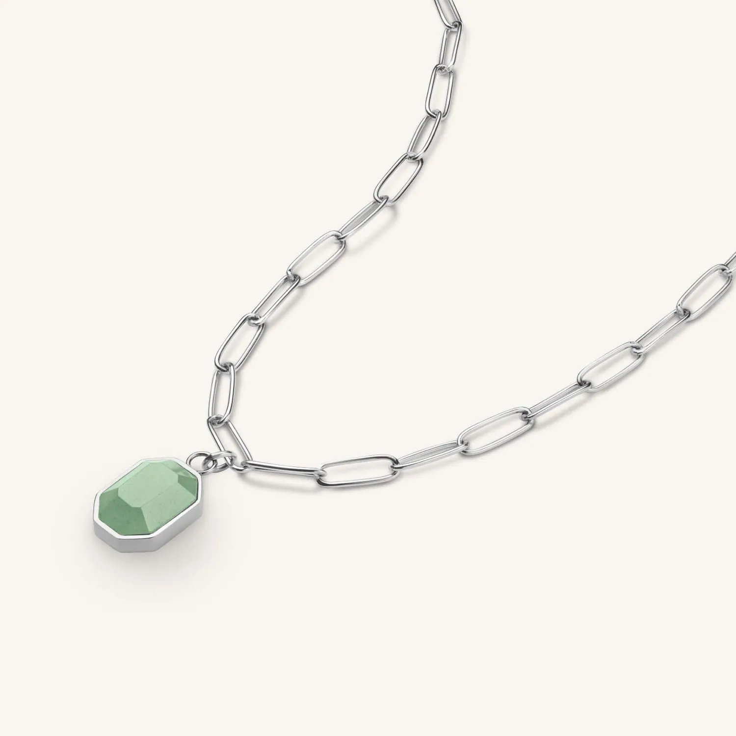 Rosefield Essentials Geometric Gemstone Necklace halskjede gull aventurin