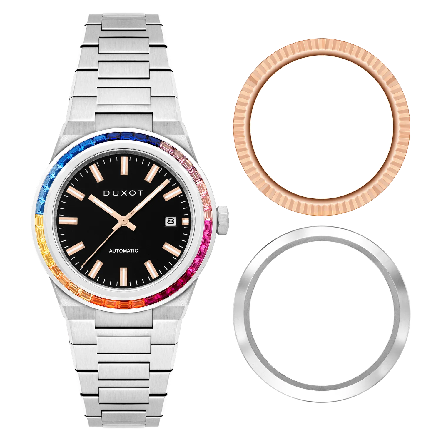 Duxot Alicante klokke Sable Rainbow 39 steiner utskiftbar bezel