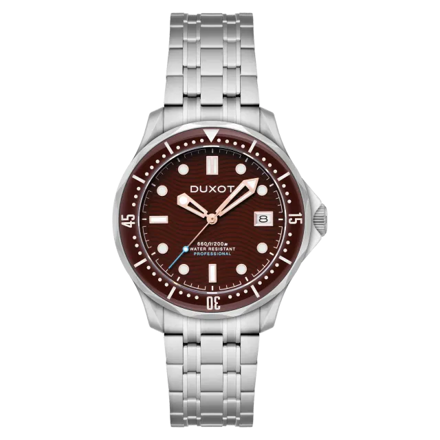 Duxot Henri Diver Deep Brown automatisk dykkerklokke