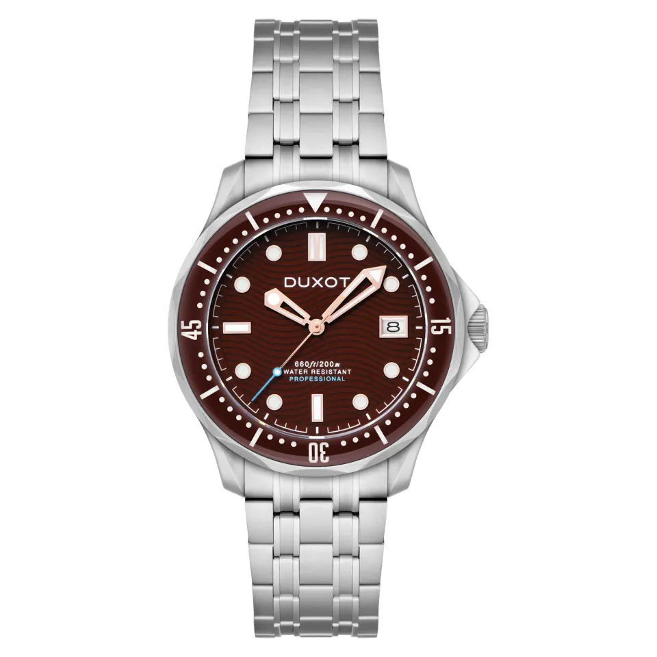 Duxot Henri Diver Deep Brown automatisk dykkerklokke