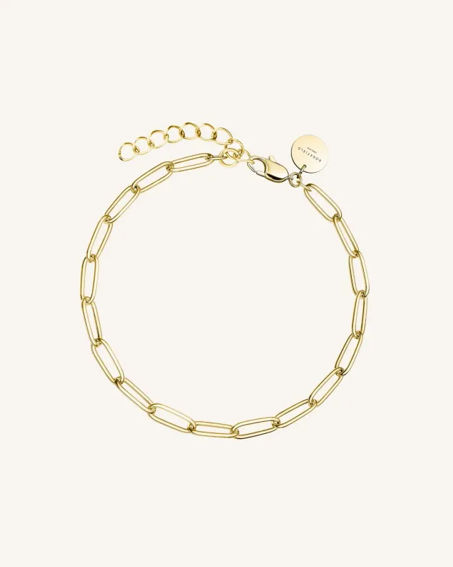 Rosefield Rectangular Chain Bracelet armbånd gull og sølv 16,5–19,5 cm