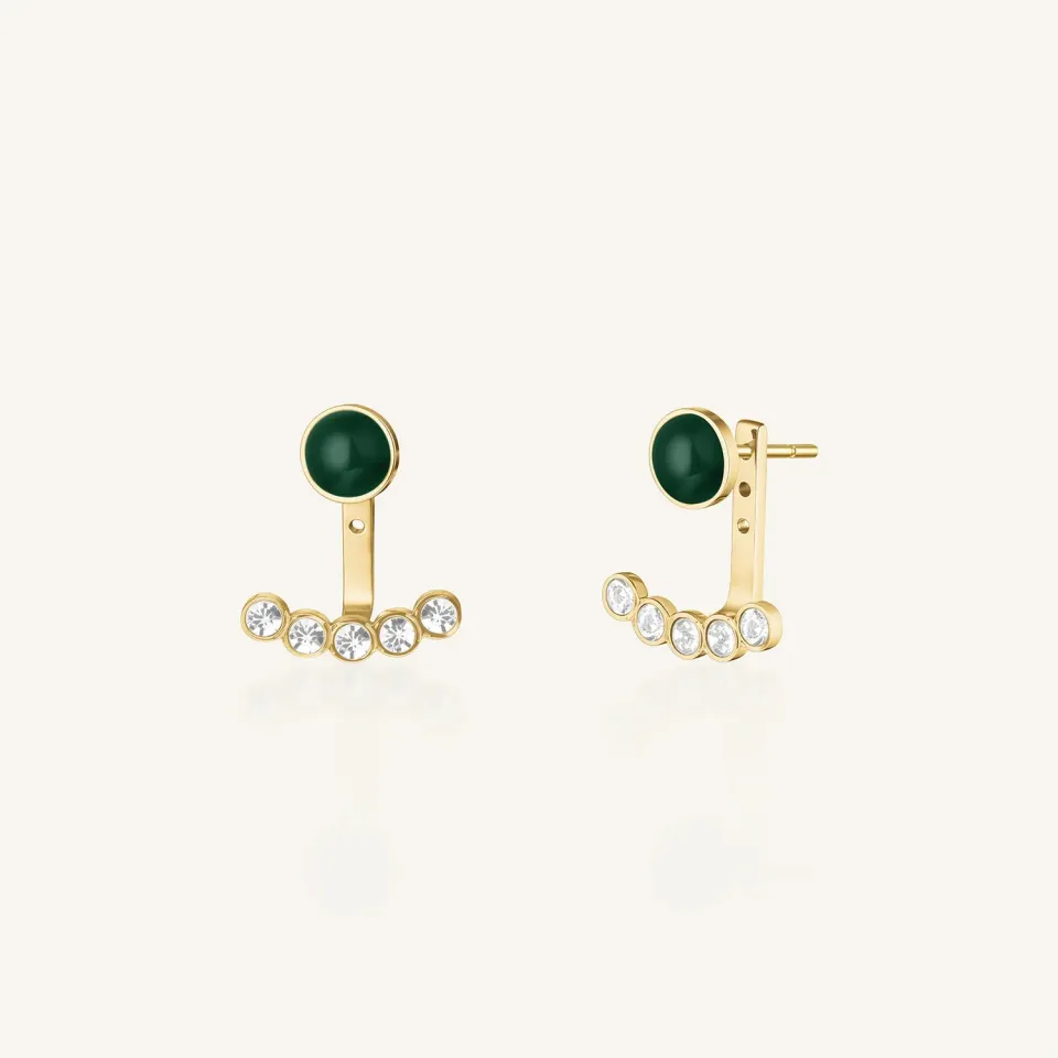 Rosefield Enamel Pave Studs ørestikker gull grønn