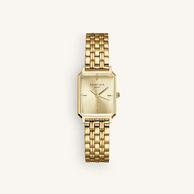 Rosefield Octagon XS Champagne klokke gull 24 mm