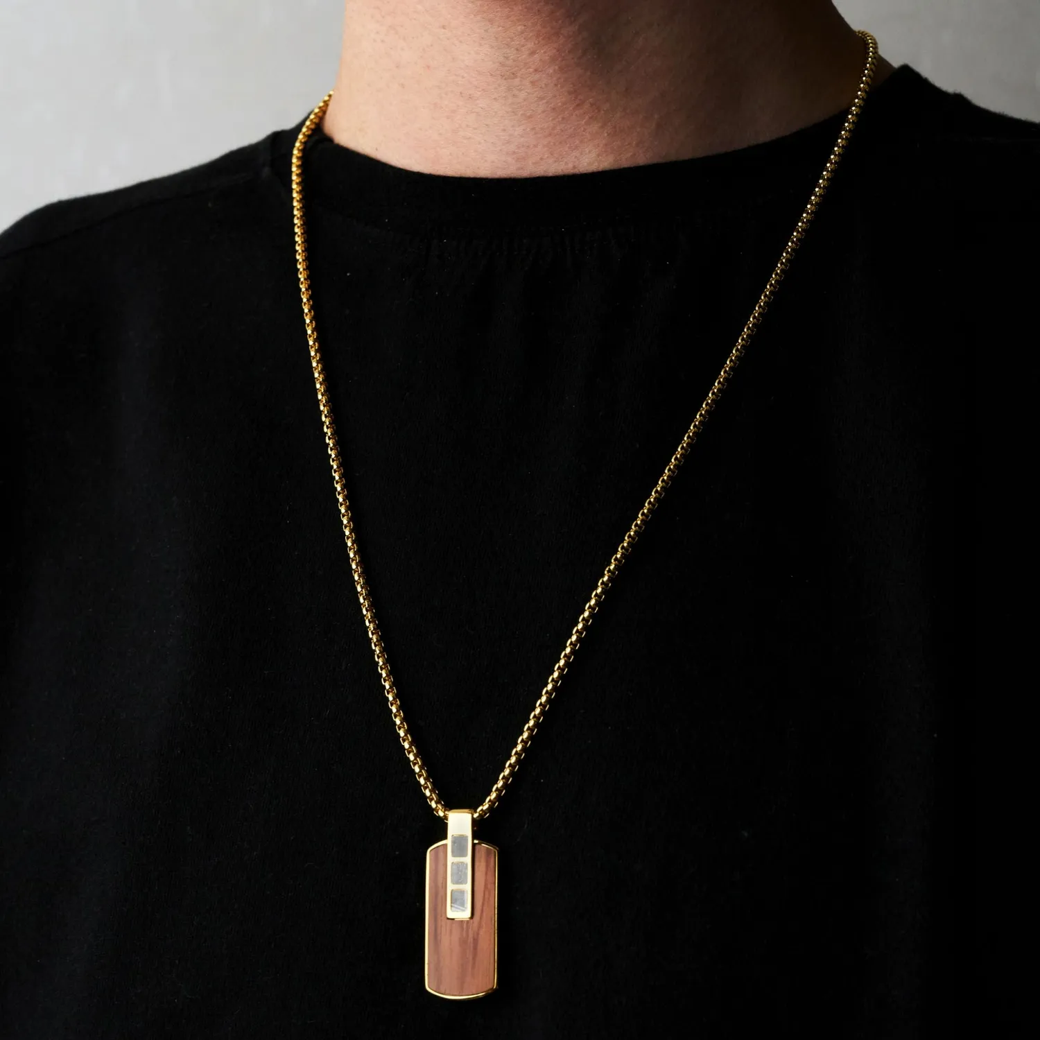 Duxot Accelero Dog Tag smykke Dark Wood Meteorite