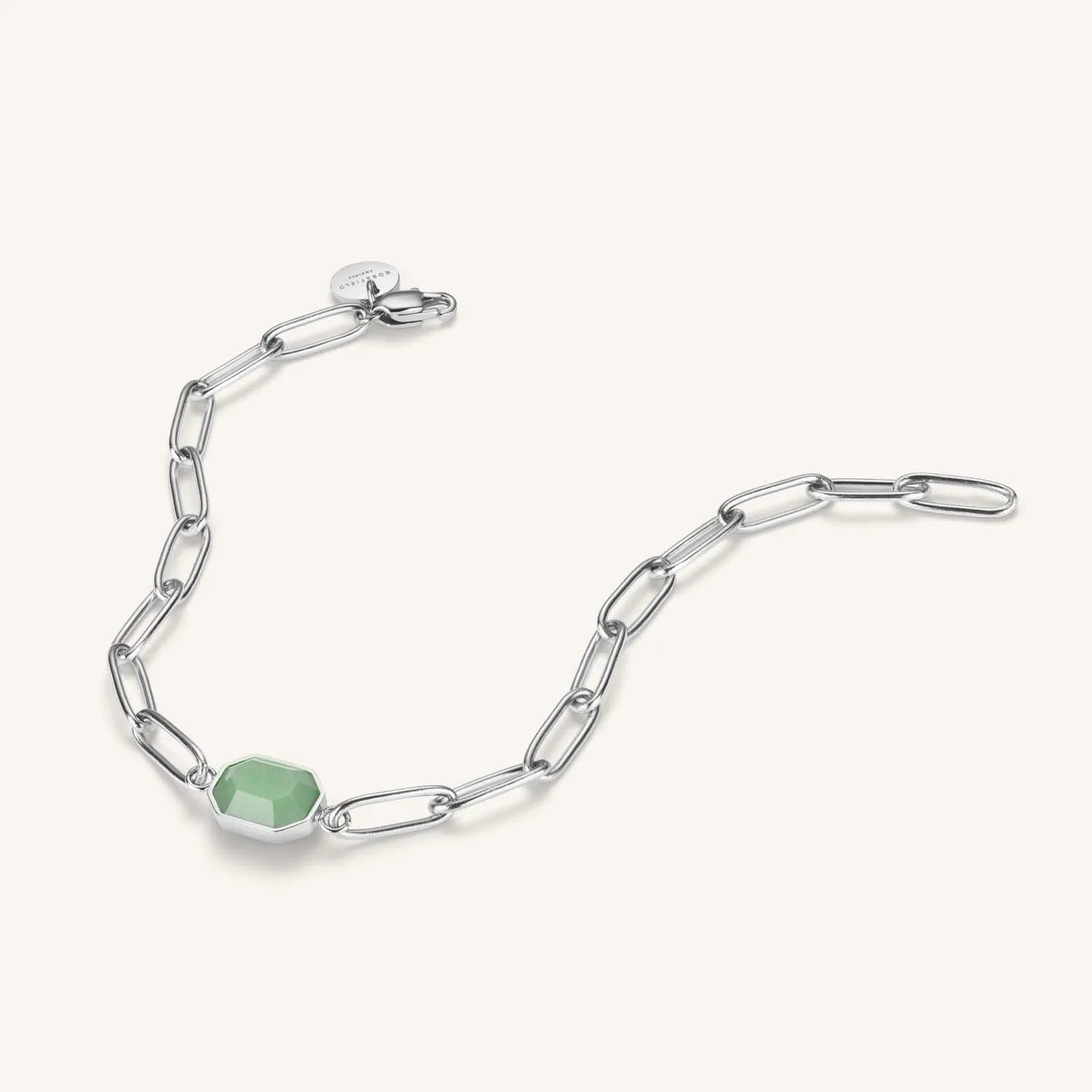 Rosefield Geometric Gemstone Bracelet armbånd gull grønn aventurin