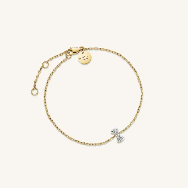 Rosefield Crystal Letter I armbånd gullbelagt stål justerbart