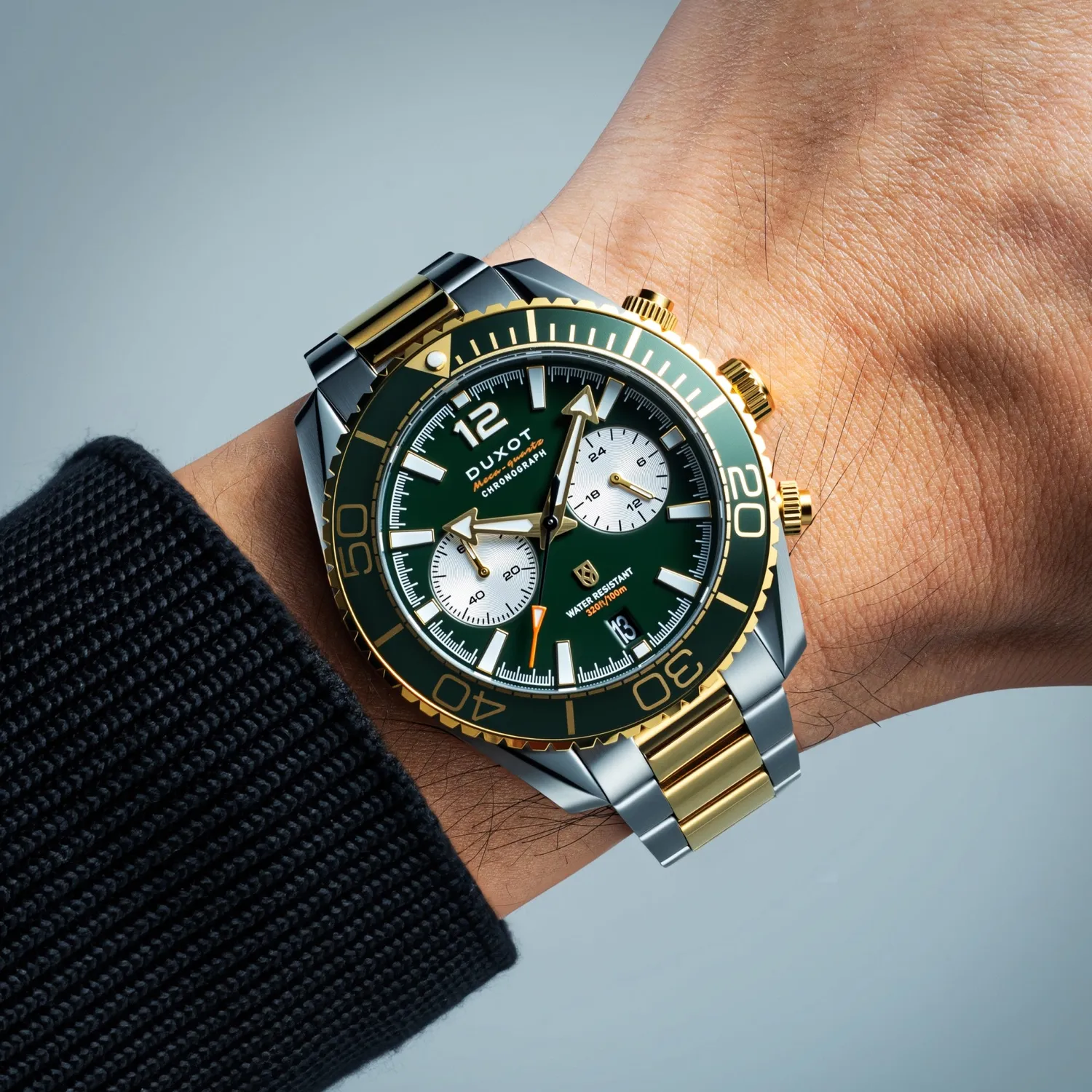 Duxot Tiburon klokke Green Gold med lenke