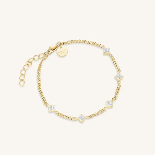 Rosefield Crystal Bracelet armbånd gull/sølv justerbart stål