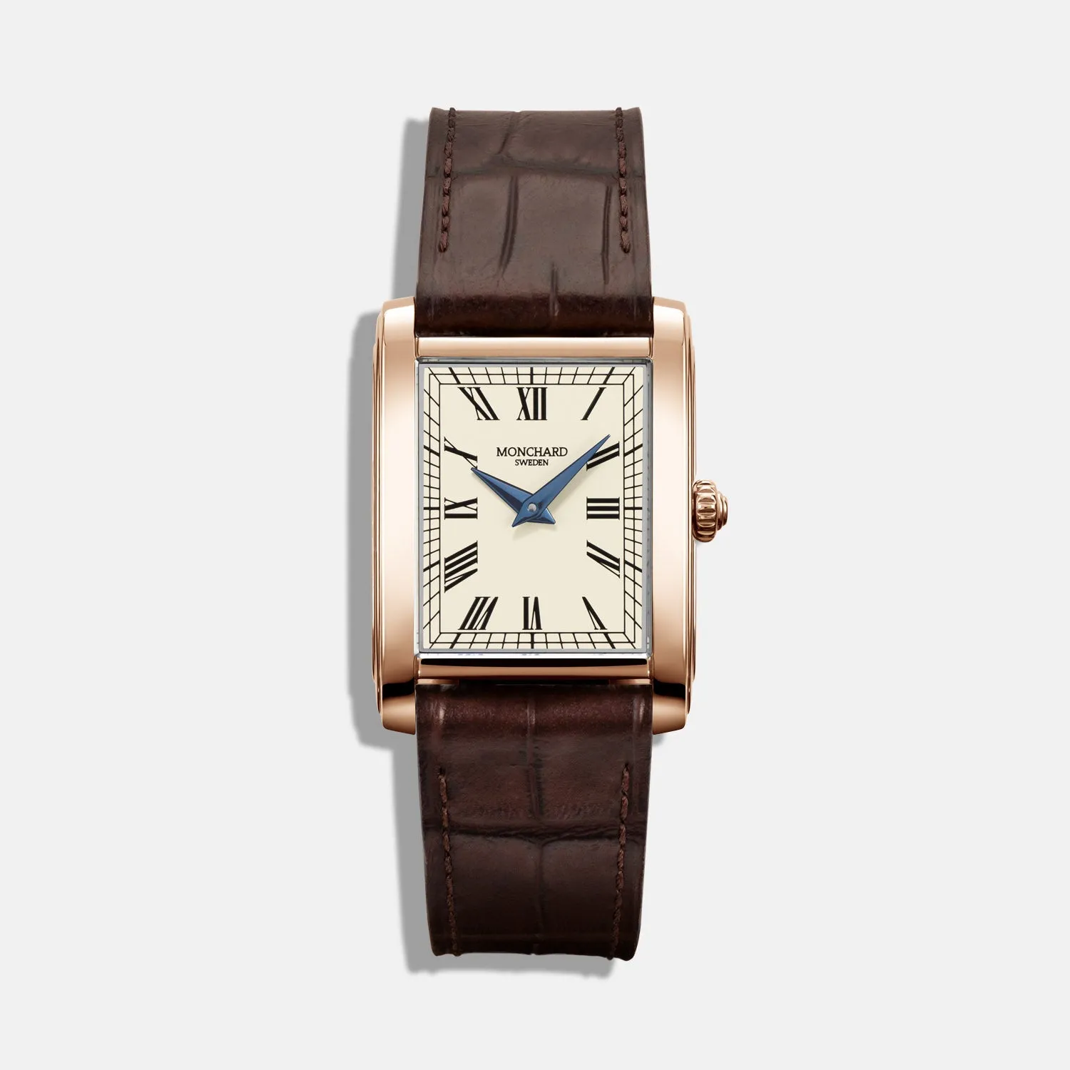 MonChard Vintage White on Strap - Gold klokke svart rem 24,9 mm