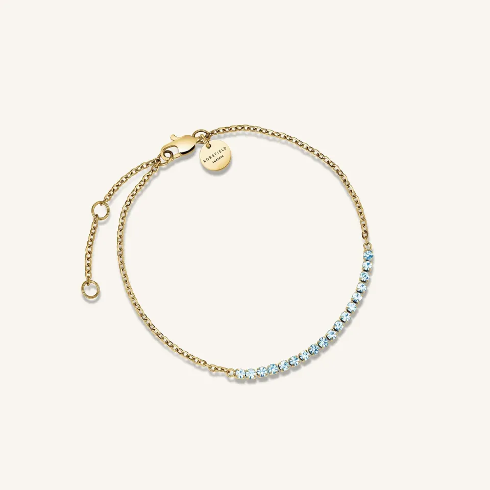 Rosefield Tennis Bracelet armbånd gull justerbart 16,5–19,5 cm