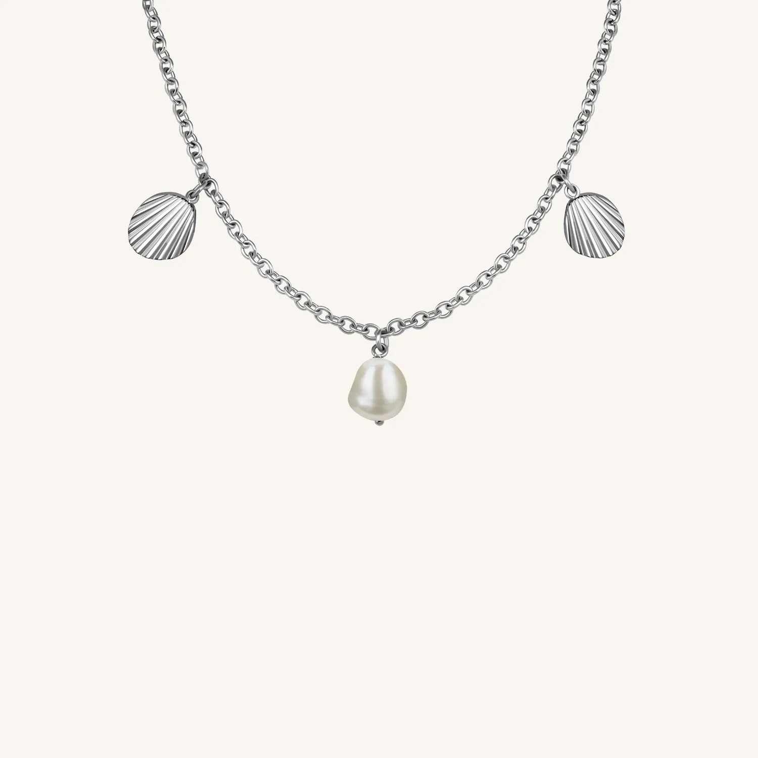 Rosefield Multi Shell and Pearl Necklace halskjede gullbelagt
