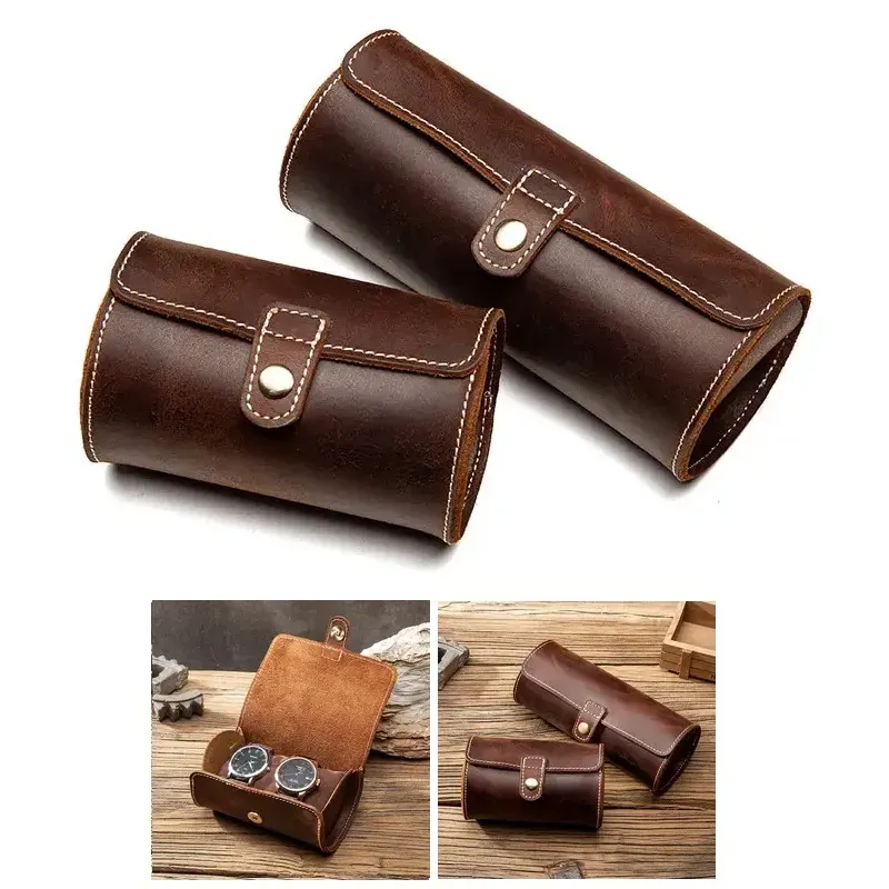 Perfekt Ur Leather Watch Roll 2 klokkerull i ekte skinn