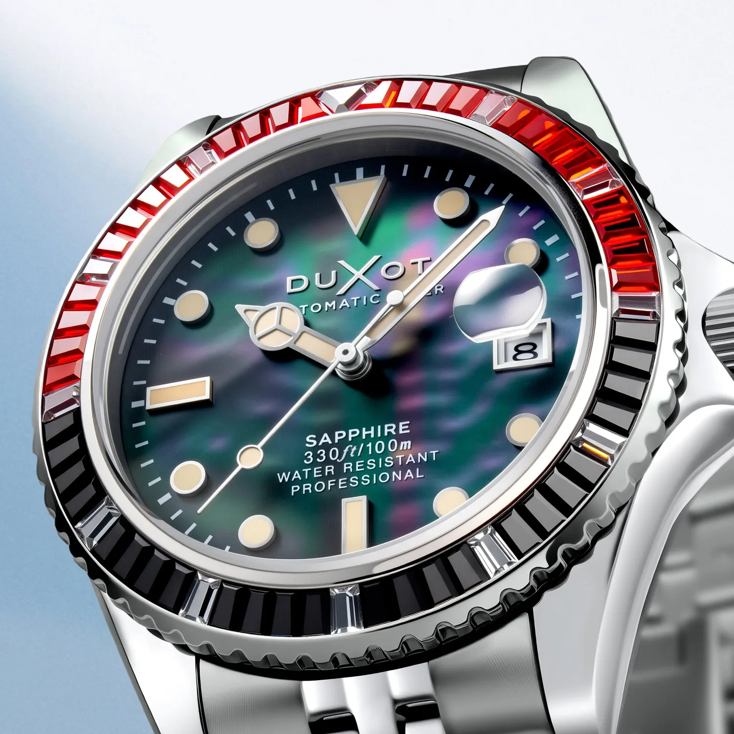 Duxot Atlantica 40 Rainbow Automatic klokke perlemor