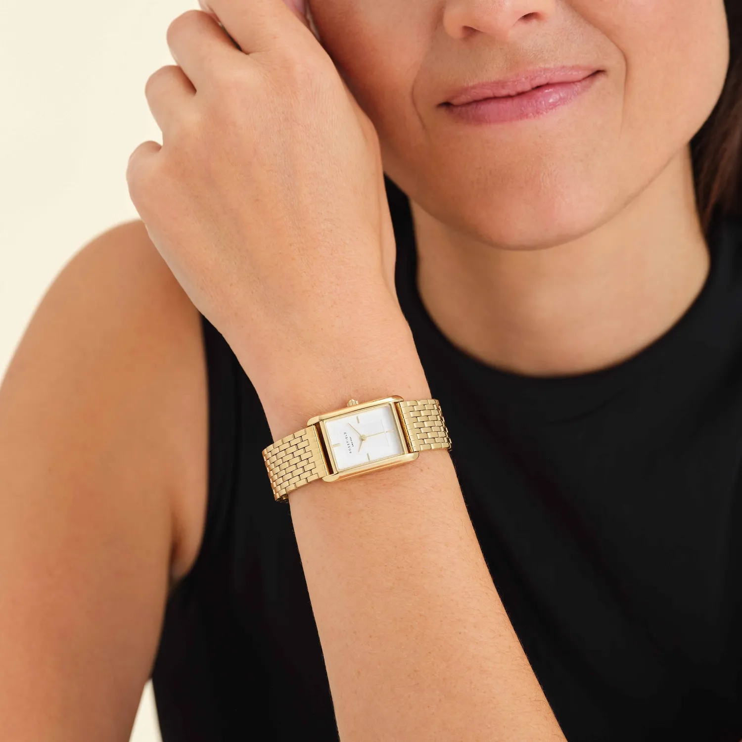 Rosefield Heirloom Gold klokke 23,5 × 30,6 mm gullbelagt stållenk