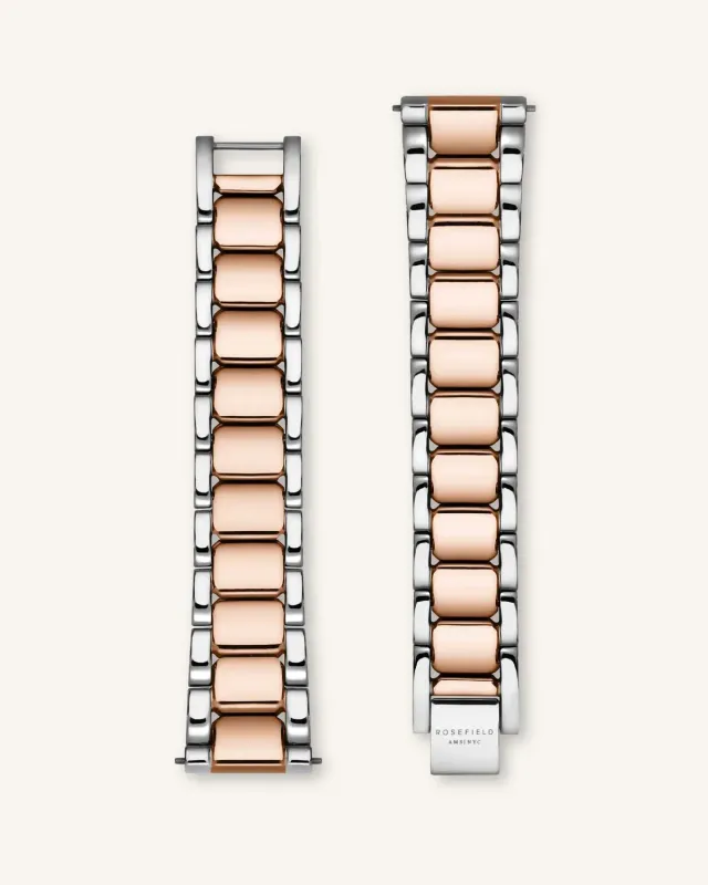 Rosefield Silver-Rose Gold Strap klokkerem 33 mm stål