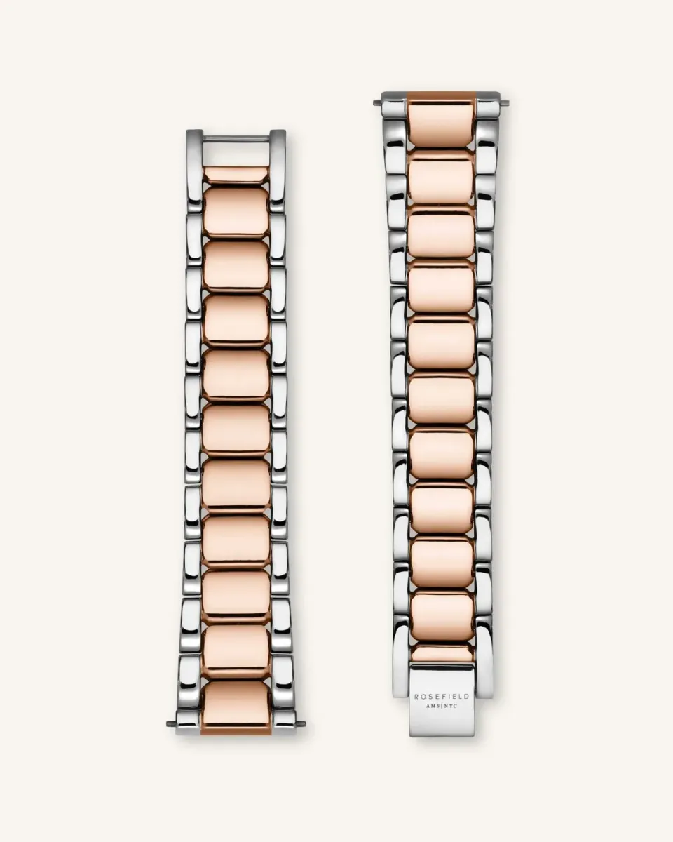 Rosefield Silver-Rose Gold Strap klokkerem 33 mm stål