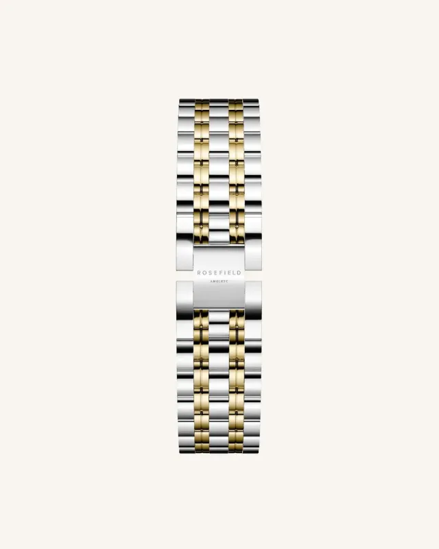 Rosefield Silver Gold Duotone Strap klokkereim 14 mm sølv og gull