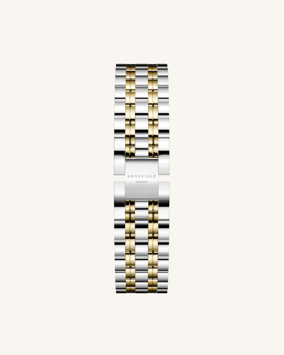 Rosefield Silver Gold Duotone Strap klokkereim 14 mm sølv og gull