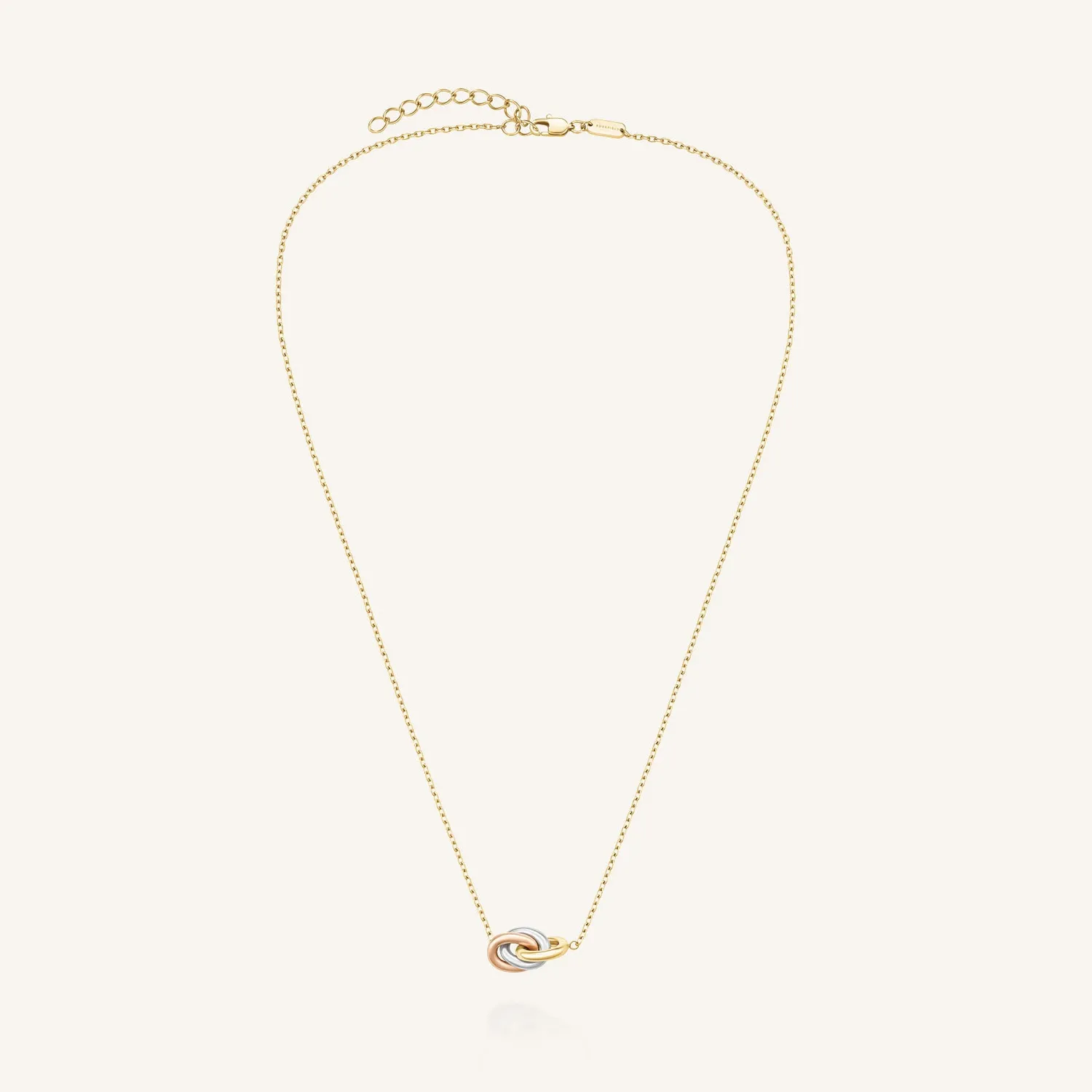 Rosefield Essentials 3 Rings Necklace halskjede, gull, justerbart