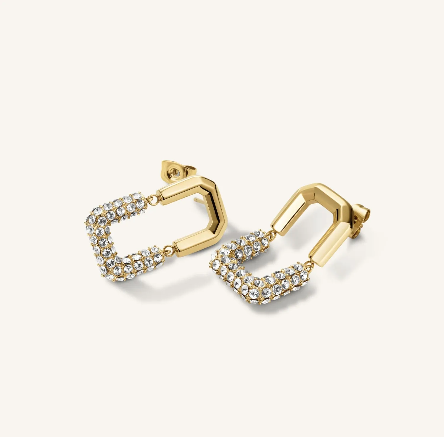 Rosefield Half Studs øredobber gullbelagt