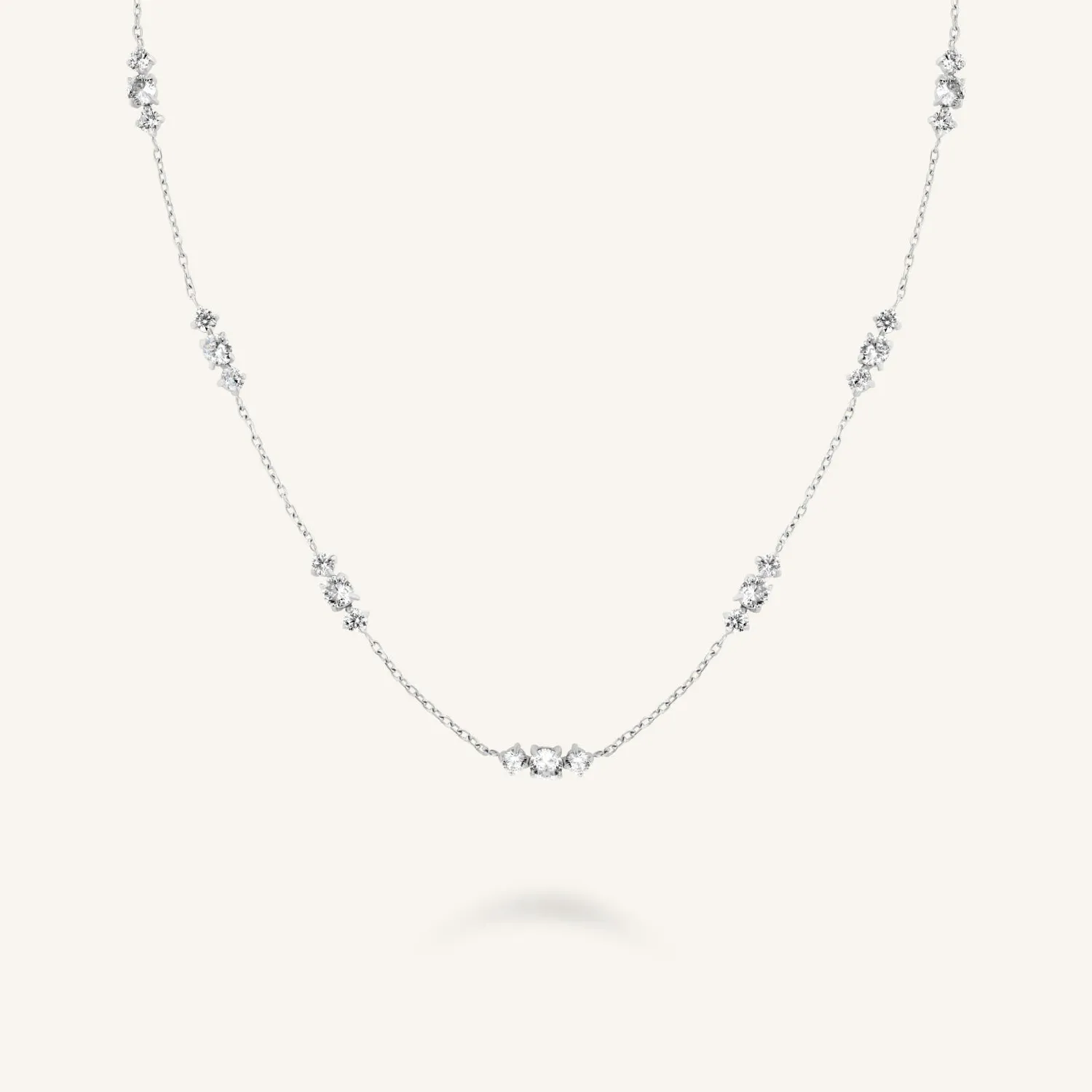 Rosefield Triple Stones halskjede gull