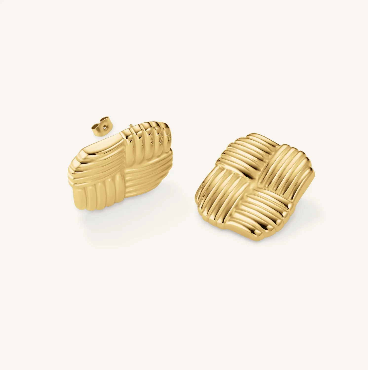 Rosefield Essentials Texture Earrings øredobber gull 2,5 × 2,9 cm