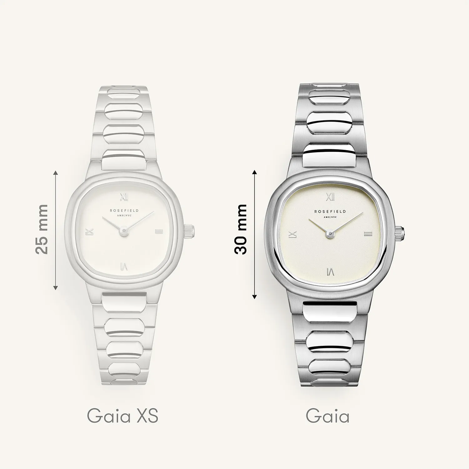 Rosefield Gaia Silver klokke sølv 30 mm uten gravering