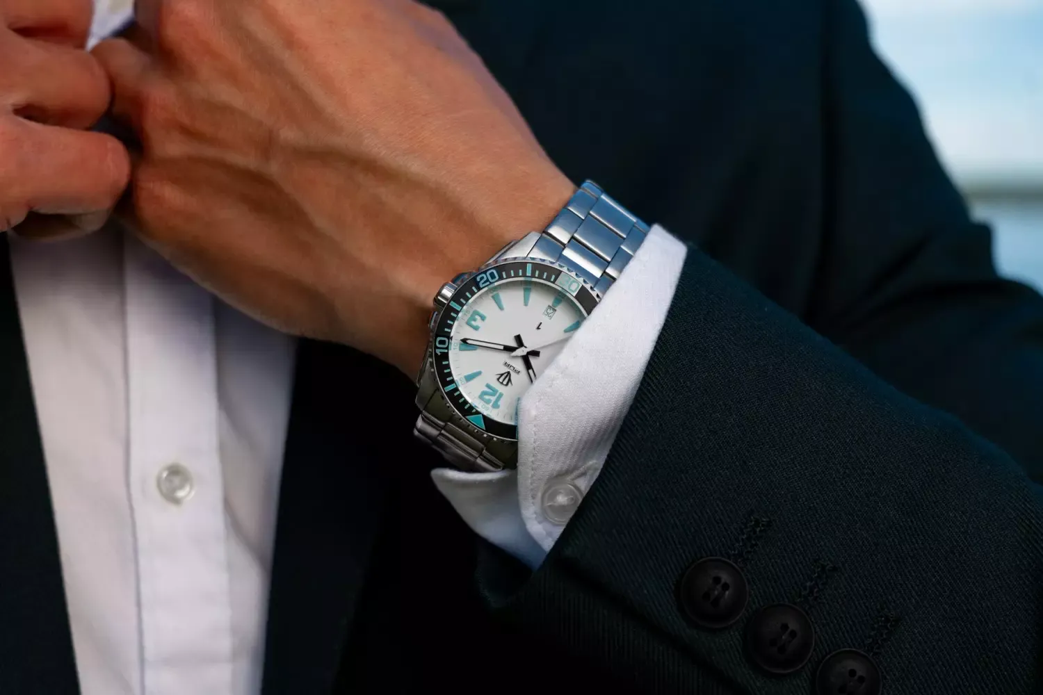 PUR 1 Hvit med Sort Keramisk Bezel Insert klokke