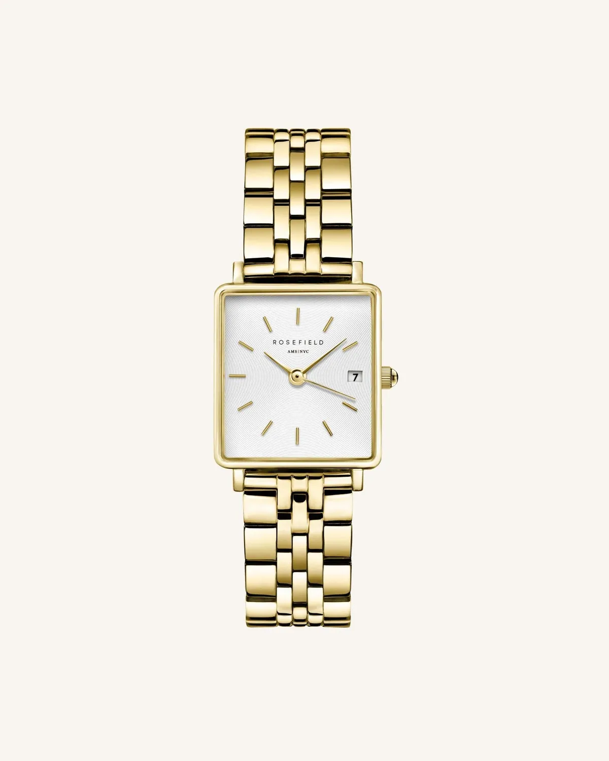Rosefield Boxy XS Gold + Strap Gift Set klokke 22 x 24 mm gull