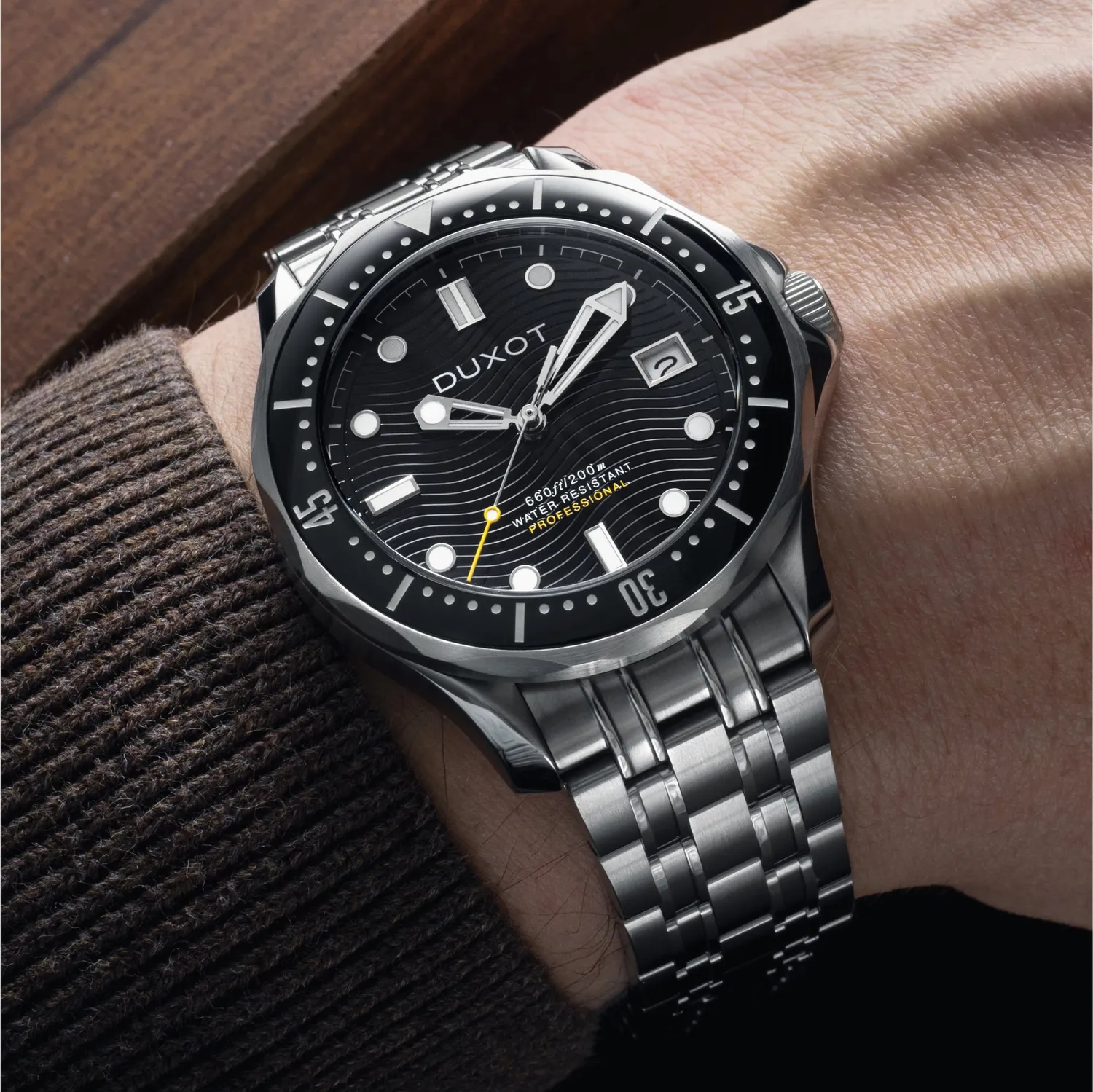Duxot Henri Diver Automatic Ink Black dykkerklokke 20 ATM