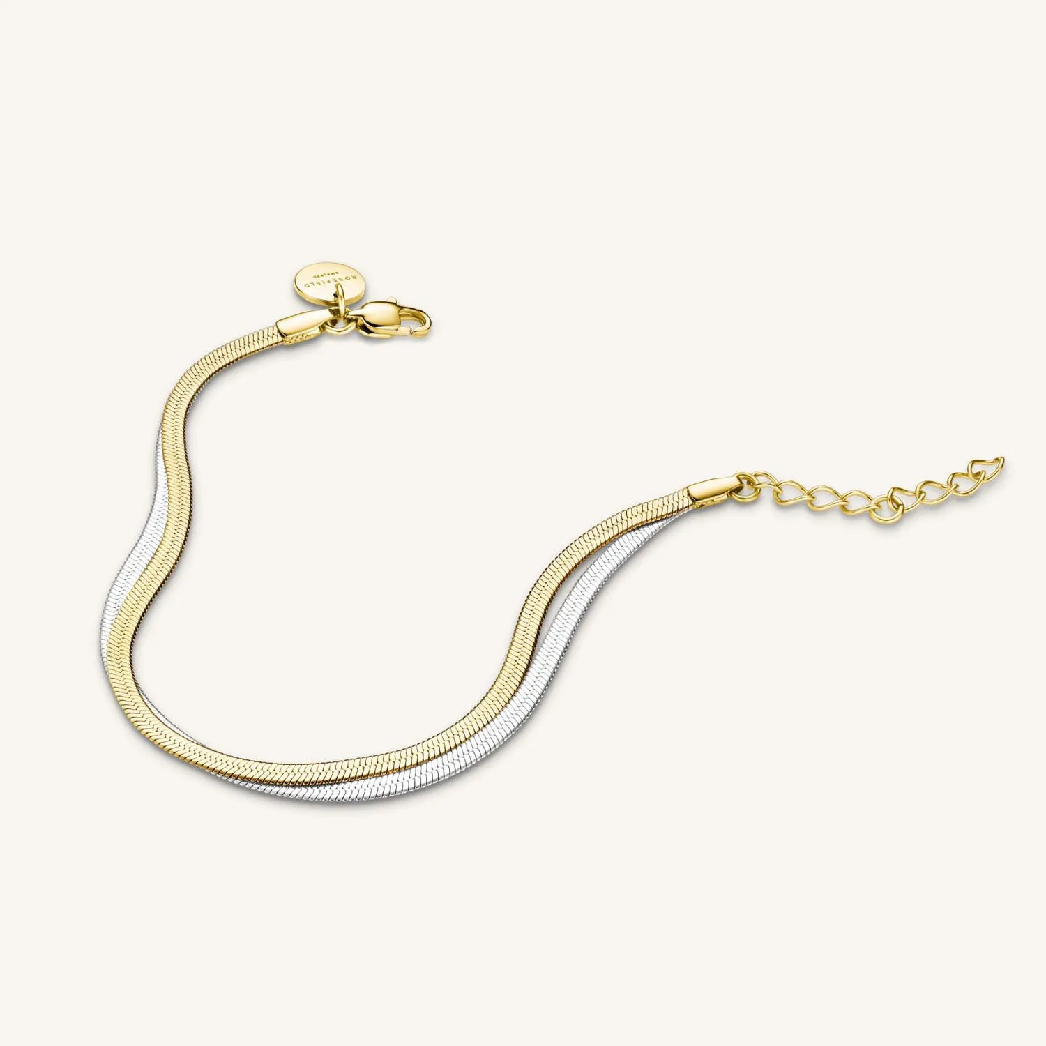 Rosefield Essentials Duo Snake armbånd gull og sølv 16,5–19,5 cm