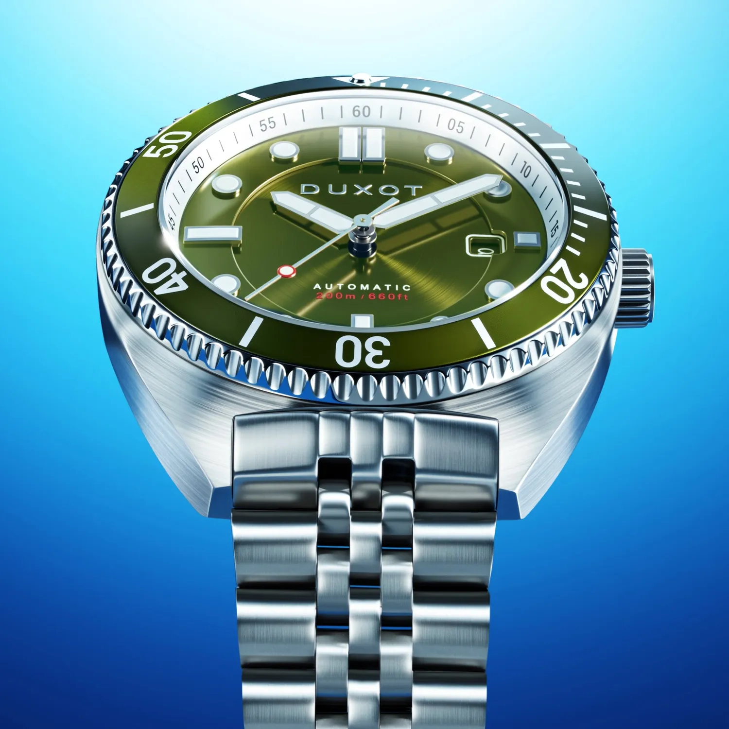 Duxot Tortuga Green automatisk dykkerklokke 200 m