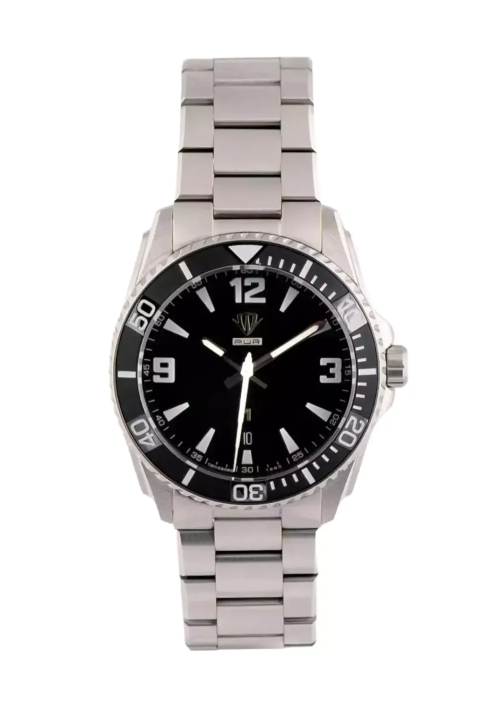 PUR 1 Sort Klassisk klokke hvite index keramisk bezel