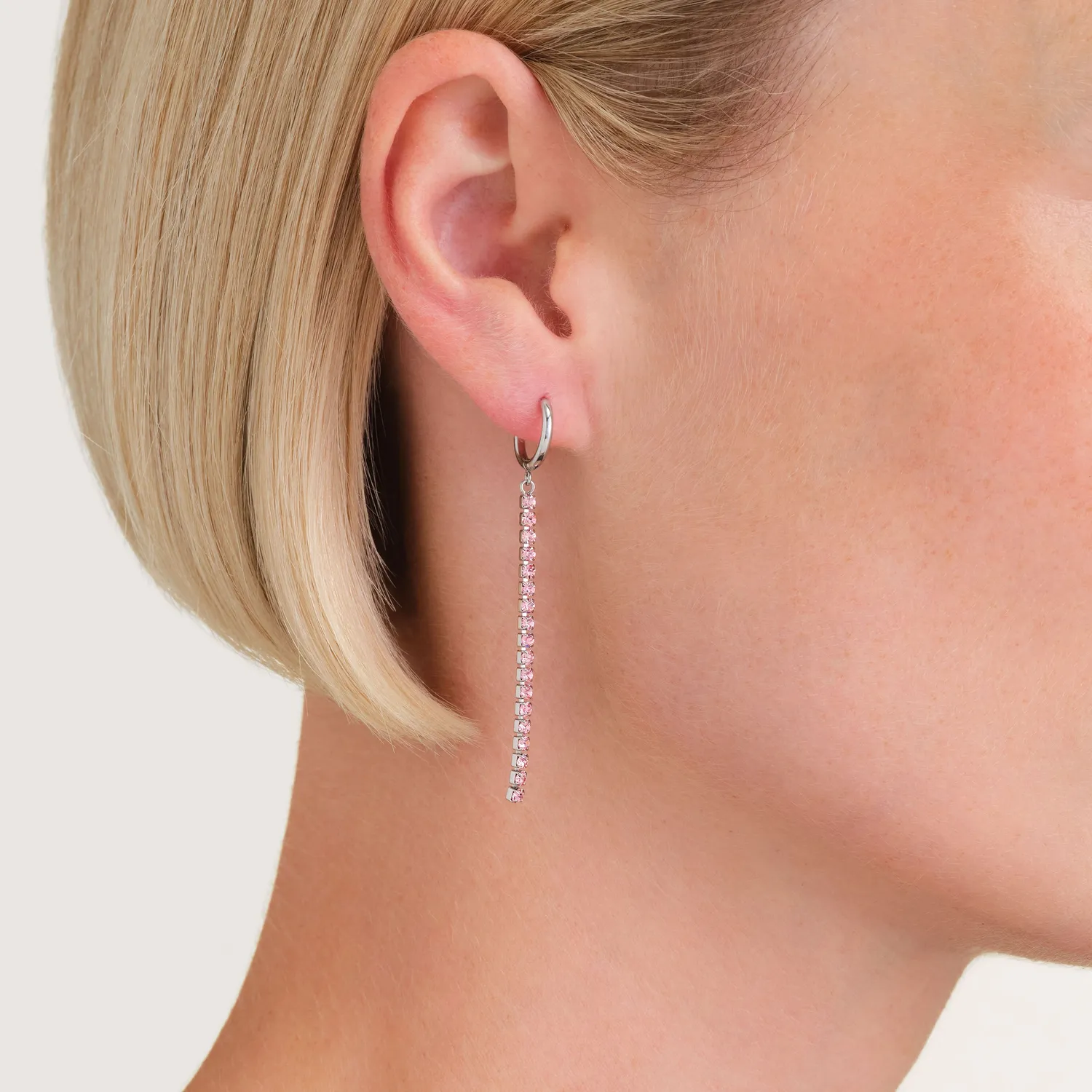 Rosefield Tennis Earrings øredobber gullbelagt stål Rose 0,5 cm