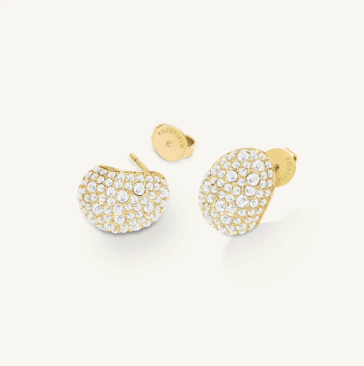 Rosefield Mini Pave Studs ørestikker gull 1,46 × 1,17 cm i stål