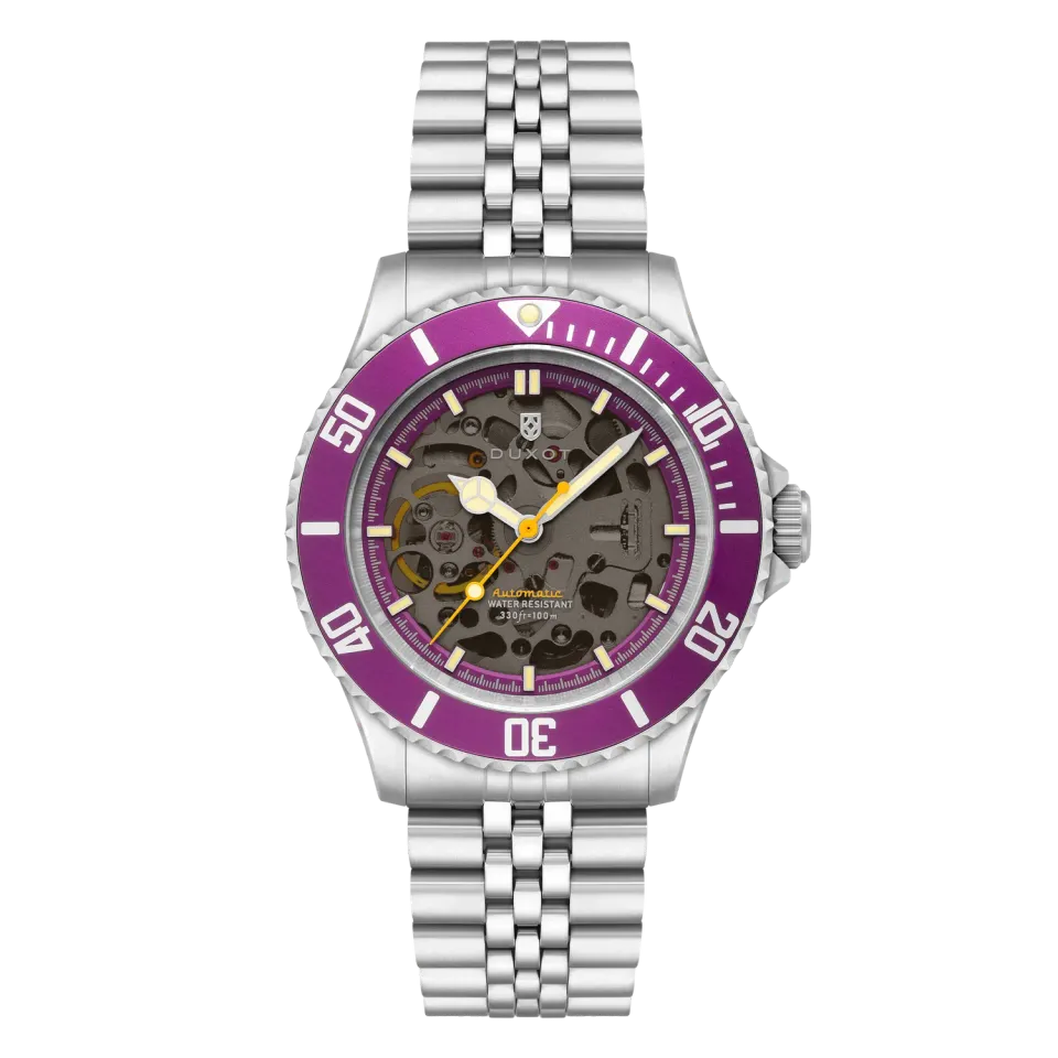 Duxot Atlantica Skeleton Diver Automatic Sunset Purple klokke 100 m