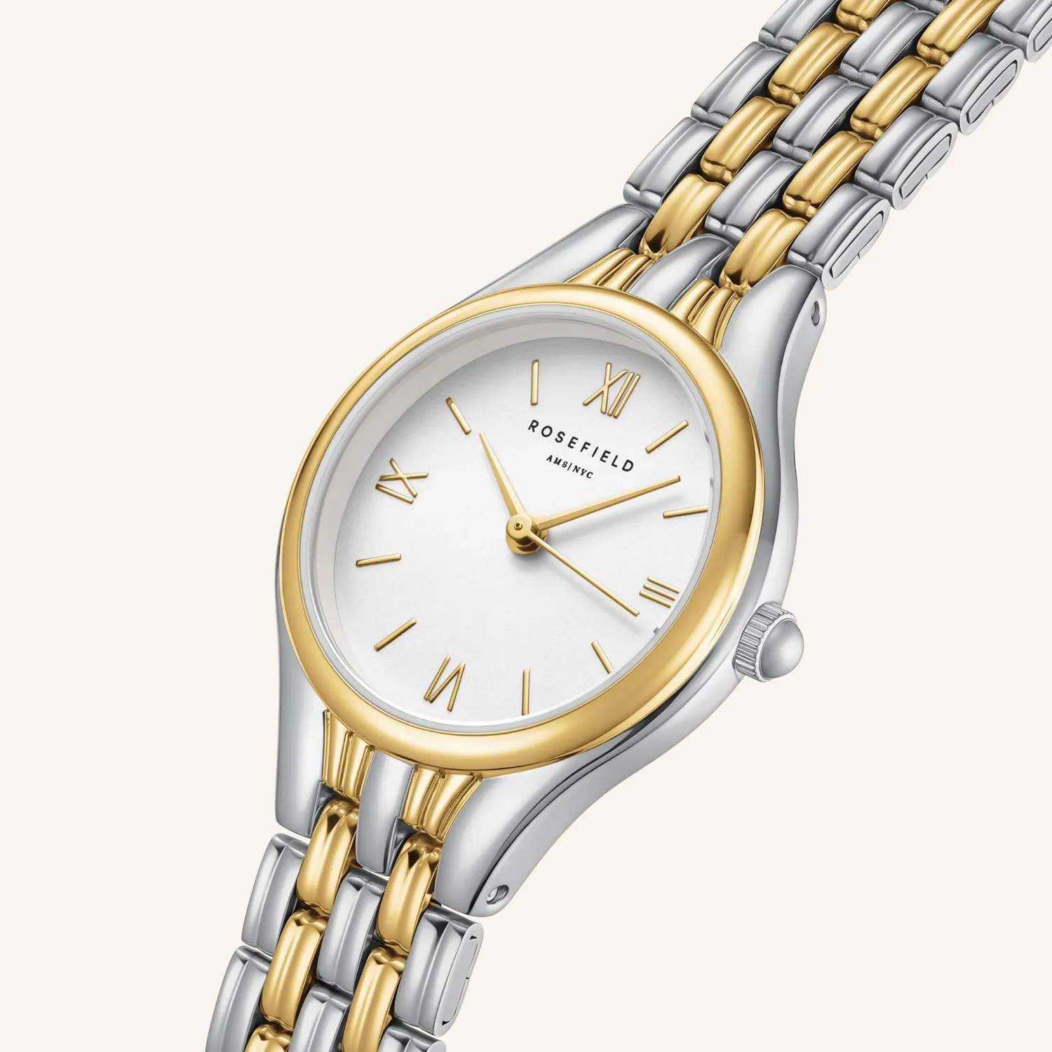 Rosefield Muse Silver Gold klokke tofarget uten gravering