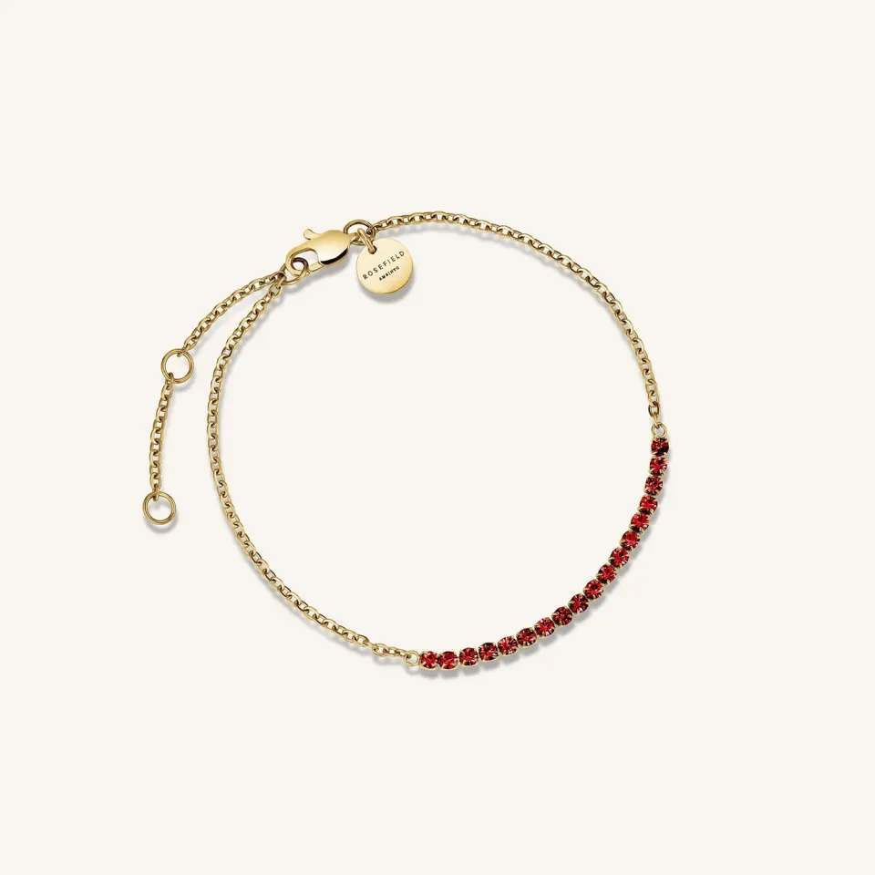 Rosefield Tennis Bracelet armbånd gull 16,5–19,5 cm