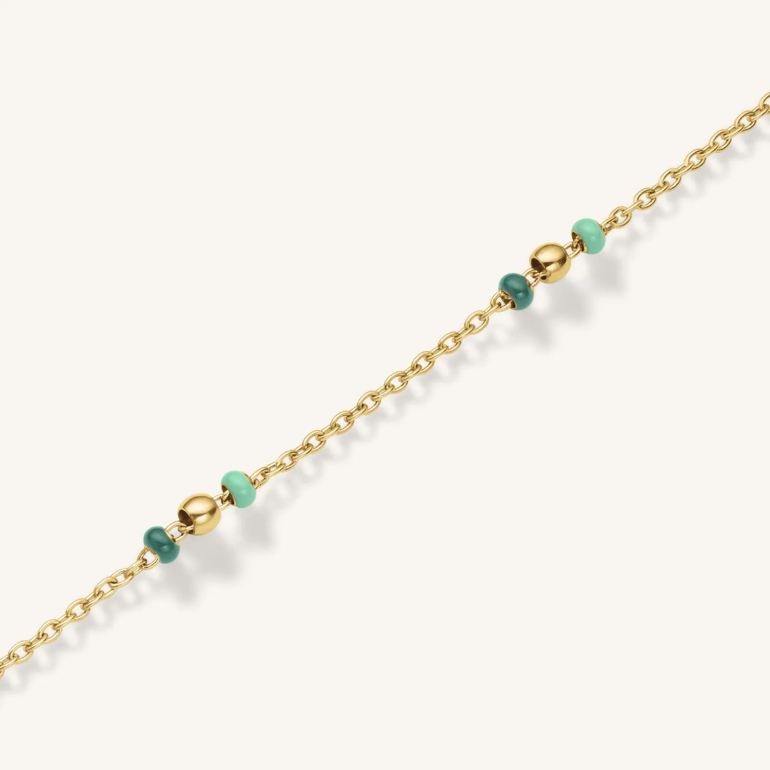 Rosefield Essentials Emerald Dotted Bracelet armbånd grønn emalje