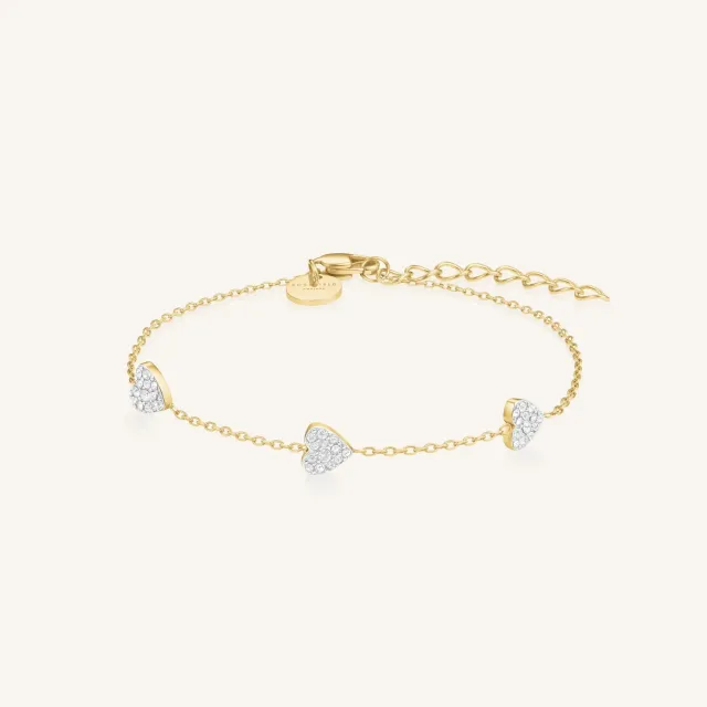 Rosefield 3 Hearts Bracelet armbånd gullbelagt