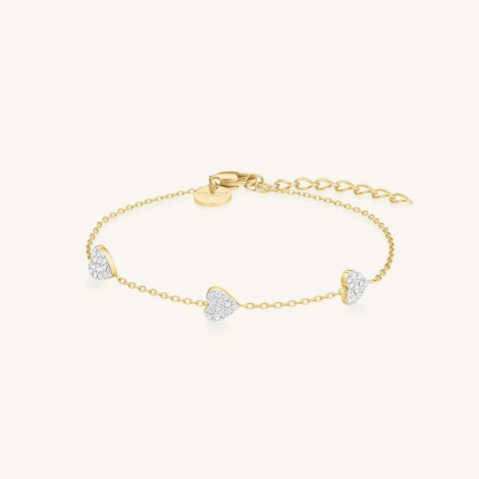 Rosefield 3 Hearts Bracelet armbånd gullbelagt