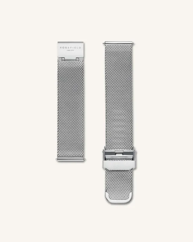 Rosefield Mesh Silver Strap klokkerem 16 mm mesh